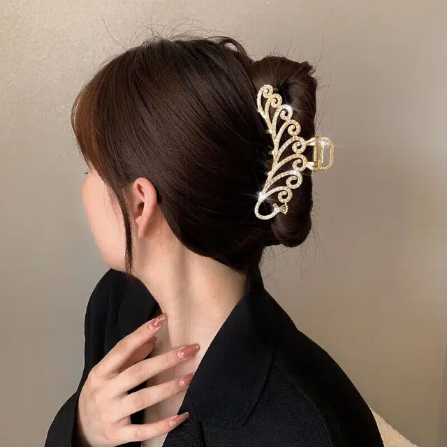 妖娆猫 后脑勺盘发金属气质鲨鱼夹套装高级感 发夹 女款 #礼盒
