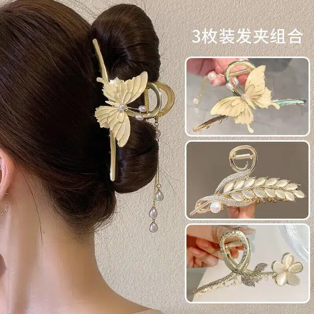 妖娆猫 高端后脑勺质通勤造型感 合金 发夹 女款