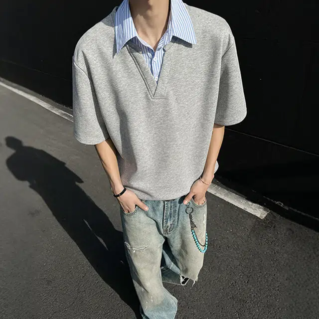 NEVER RULE vintagecleanfitPOLO