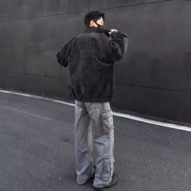 寻星记 机能风机车服纯色垂感慵懒学院风百搭休闲皮衣 男女同款