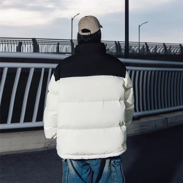 WHELVE Retro Colorblock Puffer Jacket