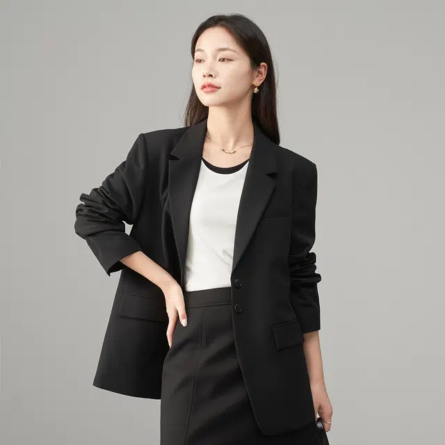 娅丽达 纯色宽松单排扣通勤宽松西装 女款
