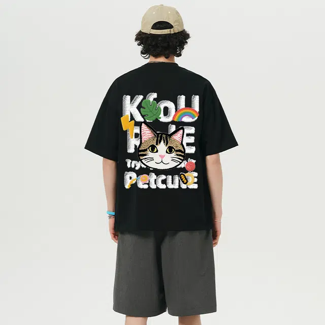 K411 Vintage Graffiti Cat Logo T-Shirt