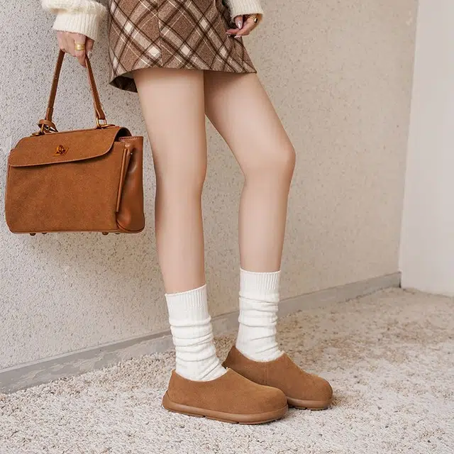 牛反绒 保暖减震增高包裹性 加绒舒适时尚百搭一脚蹬 及踝 雪地靴 女款