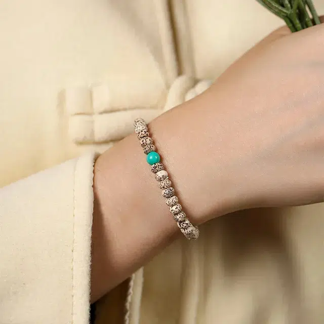 逸之璟 事业有成 新中式 国潮复古小众盘玩文玩素圈串珠单圈简约百搭素链 财运亨通好事花生#好运 星月菩提 手串 男女同款情侣款