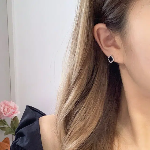 逸之璟 幸运四叶草 森系小清新轻奢优雅气质  新中式简约日常通勤 #好运 玛瑙 耳钉 女款