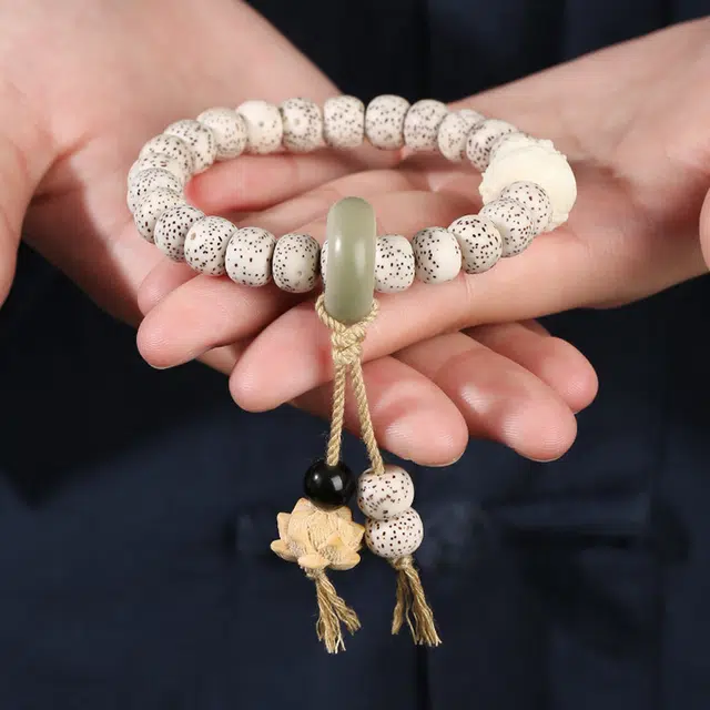 逸之璟 平安喜乐 新中式 国潮复古小众 莲花醒狮民族风文玩佛珠 诸事顺利一帆风顺#好运 星月菩提 手串 男女同款情侣款