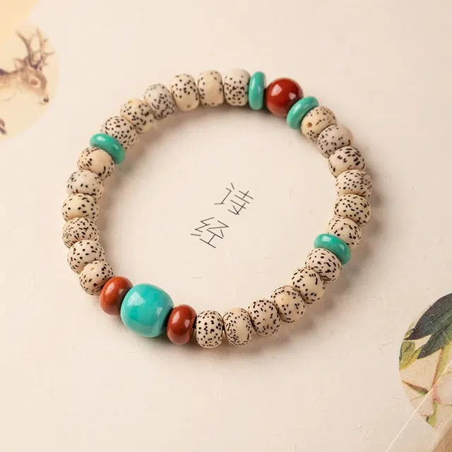 逸之璟 诸事顺利 新中式 国潮复古小众佛珠单圈简约 好事花生平安喜乐#好运 星月菩提 手串 男女同款情侣款