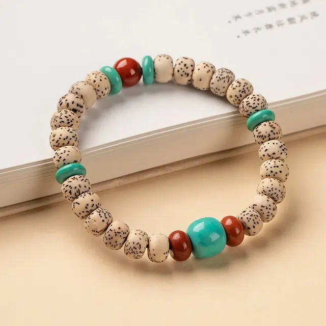 逸之璟 诸事顺利 新中式 国潮复古小众佛珠单圈简约 好事花生平安喜乐#好运 星月菩提 手串 男女同款情侣款