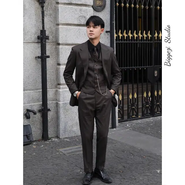 大格子与黑猫 意式那不勒斯修身上班商务雅痞绅士高品质复古外套西装 男款