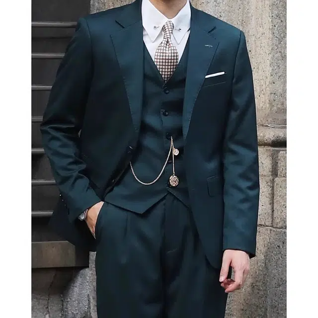 大格子与黑猫 复古那不勒斯西服新郎结婚男士商务正装休闲雅痞时尚绅士西装 男款