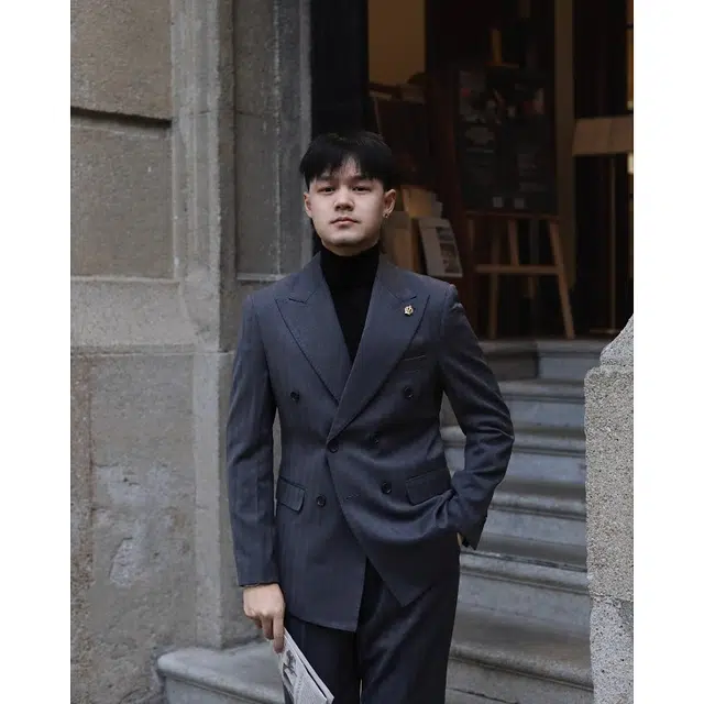 大格子与黑猫 英伦长袖套头百搭打底衫韩版秋冬季弹力抗起球男士高领 针织衫 男款