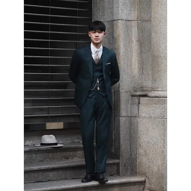 大格子与黑猫 复古那不勒斯西服新郎结婚男士商务正装休闲雅痞时尚绅士西装 男款