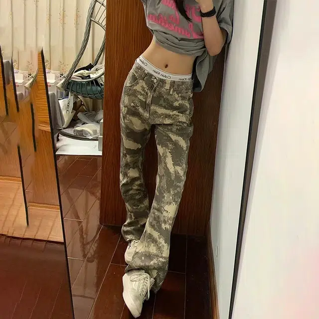 美式高街潮流垂感显高显瘦长裤牛仔裤 男女同款
