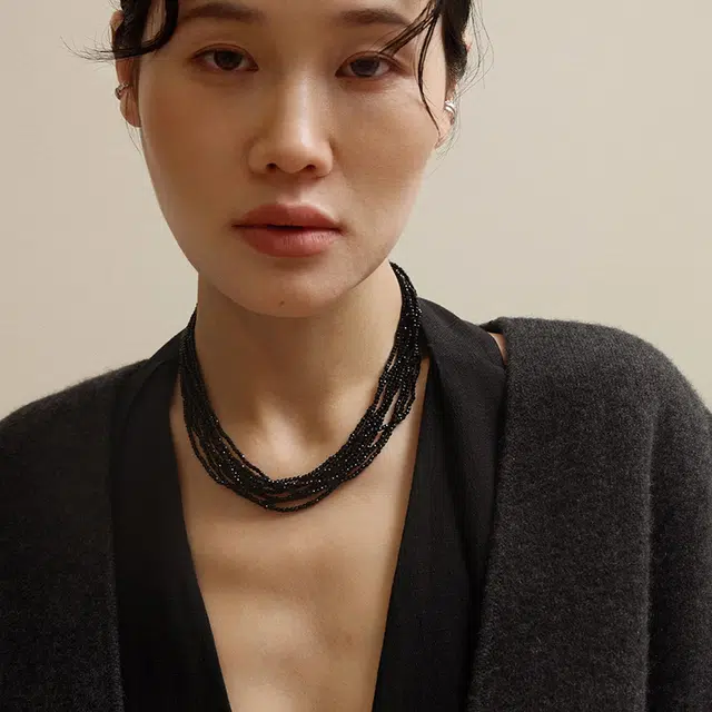 慕阳 优雅细致个性小众独特设计高级感奢华大气低调精致细节 欧美简约潮酷暗黑风酷炫甜酷嘻哈美式 琉璃 项链 女款