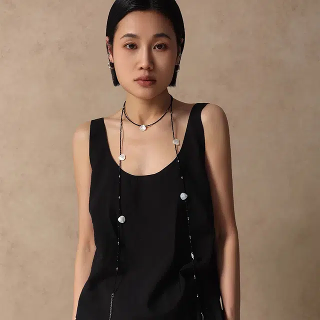 慕阳 浮生长款毛衣链 小众轻奢简约高级感双层叠戴设计 个性时尚优雅大气复古风 经典百搭日常通勤清冷氛围感 精美礼盒 钛钢 项链 女款