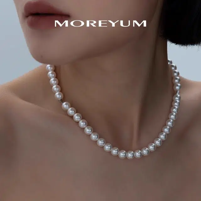 【在逃公主】 慕阳 经典复古百搭轻奢小众设计高级感锁骨链  时尚个性精致温柔优雅气质日常百搭通勤风好运 人造小米珠 项链 女款 银色