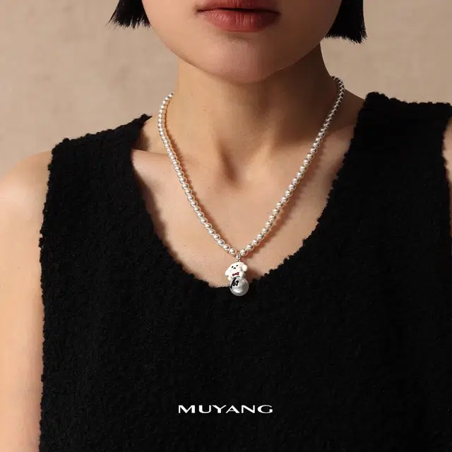【萌宠狗狗】 慕阳 精致可爱宠物简约轻奢小众设计高级感锁骨链 时尚个性潮流少女心温柔气质活泼浪漫日常百搭通勤风 仿珍珠 项链 女款