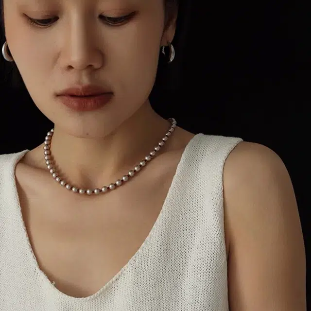 慕阳 浮夕串珠系列套装 艺术 成熟知性优雅 轻奢小众设计感 简约大气潮流 通勤百搭 玻璃珠 捷克珠 项链 女款 米白色
