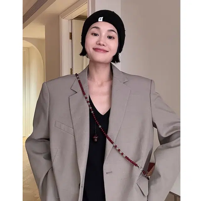 慕阳 璃畔长款斜挎毛衣链 小众简约轻奢高级感日常通勤百搭 新中式复古气质国风清新淡雅古典  好运 钛钢 项链 女款