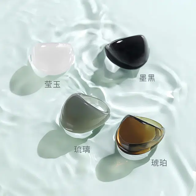 慕阳 江南烟雨 小众轻奢简约高级感复古设计 新中式国风个性休闲时尚大气古风氛围感 日常通勤精致百搭 精美礼盒 树脂 戒指 女款