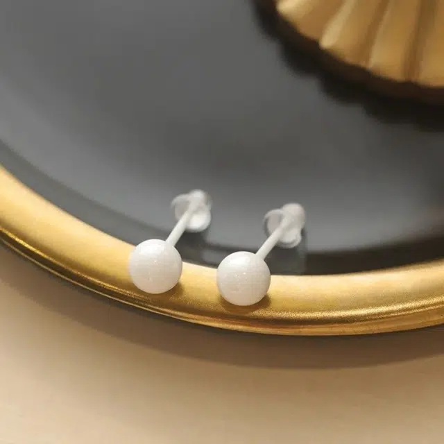 冰心雨 养耳洞睡觉免摘精致彩色全瓷耳棒圆珠豆豆爆款 优质生物陶瓷制品 耳钉 男女同款情侣款