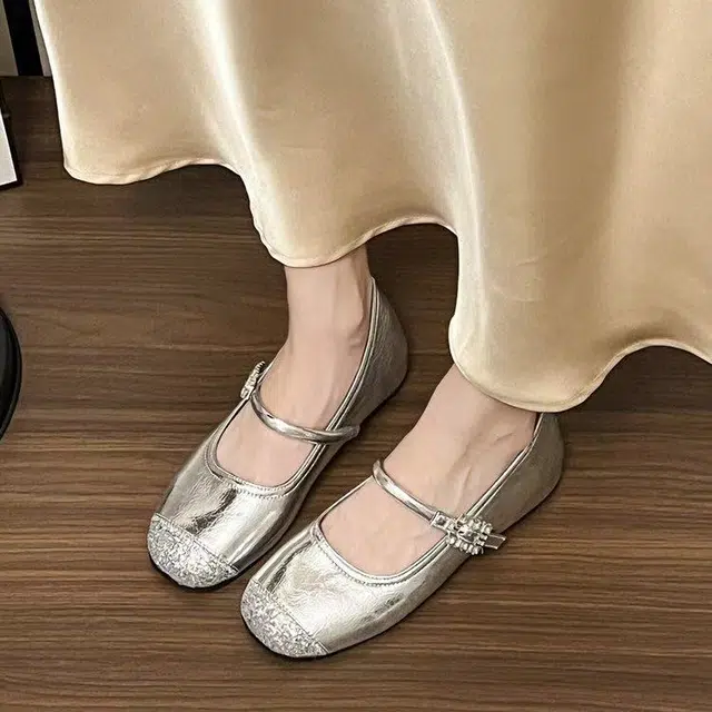 法式浅口夏季时尚潮流小香风配裙 平跟 玛丽珍鞋 女款