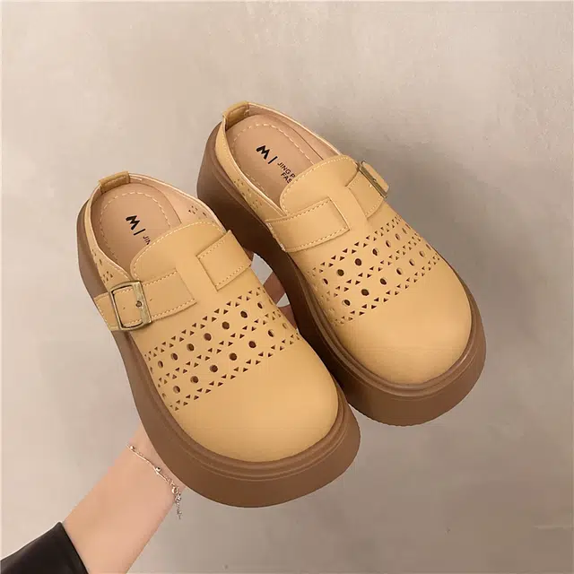 吾纪 软底百搭休闲 静音速干包头拖鞋 女款