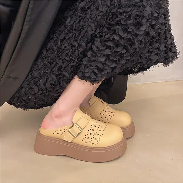 吾纪 软底百搭休闲 静音速干包头拖鞋 女款