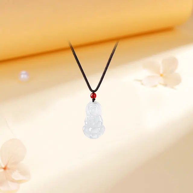 金嘉福 玉佛观音 新中式大肚佛公玉佩 冰透温润小众设计复古百搭旗袍清冷感平安#好运 表白告白 玉髓 项链 男女同款情侣款