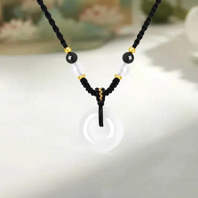 金嘉福 新中式国风设计轻奢气质招财通勤百搭#好运天然 玉髓 吊坠 男女同款情侣款
