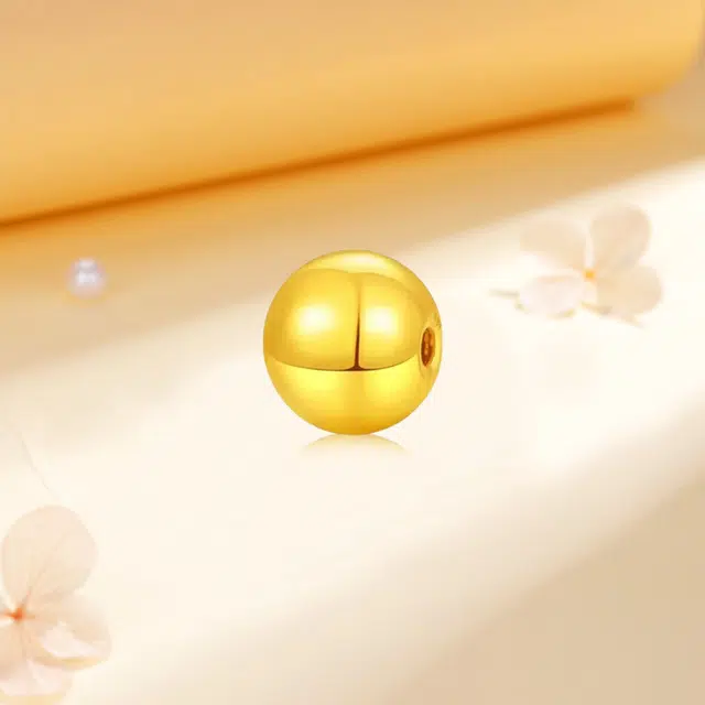【吸金招财】 金嘉福 精致闪亮转运珠 小众圆润设计简约时尚百搭平安纳福 小金库增值储蓄收藏#好运 足金 一口价 金珠 女款