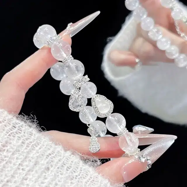 【甄选高品质】 金嘉福 五行能量净化 福禄葫芦多财多福 梦幻轻奢设计高级感水逆退散日常百搭#好运天然 白水晶 手链 女款