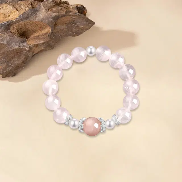金嘉福 招桃花荔枝冻珠串 甜美气质可爱 轻奢小众高级感 梦幻粉早日脱单招人缘运能量磁场好运 粉水晶 手串 男女同款情侣款