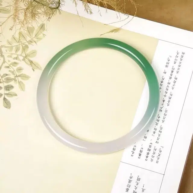金嘉福 半山水 轻奢精致小众设计高级感 国风气质优雅日常百搭通勤 #好运 玉髓 手镯 女款