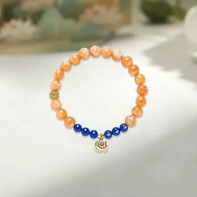 【元气满满】 金嘉福 增强凝聚力 驱散负能量 弹性伸缩可调节 小众设计感  国潮新中式时尚穿搭#好运日光石手串 女款
