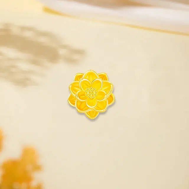 【好运莲莲】 金嘉福 优雅精致时尚温婉大气莲花 国潮复古简约高级感小众设计 收藏增值储蓄 足金 一口价 黄金转运珠 男女同款情侣款