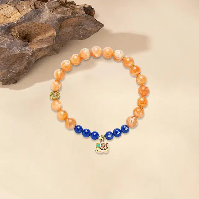 【元气满满】 金嘉福 增强凝聚力 驱散负能量 弹性伸缩可调节 小众设计感  国潮新中式时尚穿搭#好运日光石手串 女款
