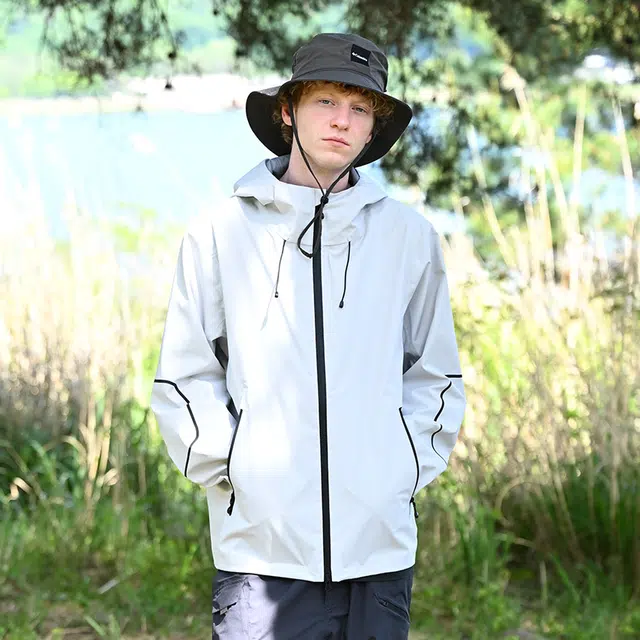 山系 薄款纯色时尚舒适百搭长袖夹克外套 男女同款 冰川白