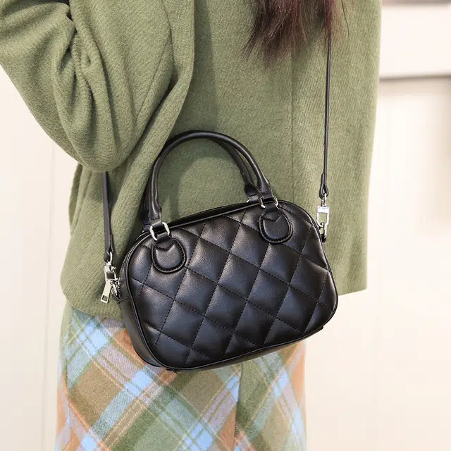恒源祥 时尚百搭菱格复古通勤 超纤合成革 手提包 女款 多色