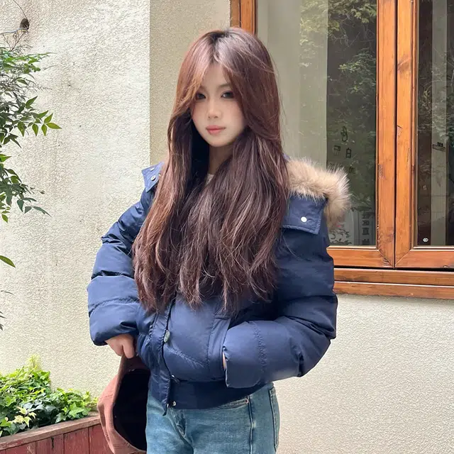 困住大象 韩系复古高级感毛领设计感美式高街时尚连帽舒适长袖加厚保暖宽松外套潮流百搭气质休闲棉服 男女同款 藏蓝色
