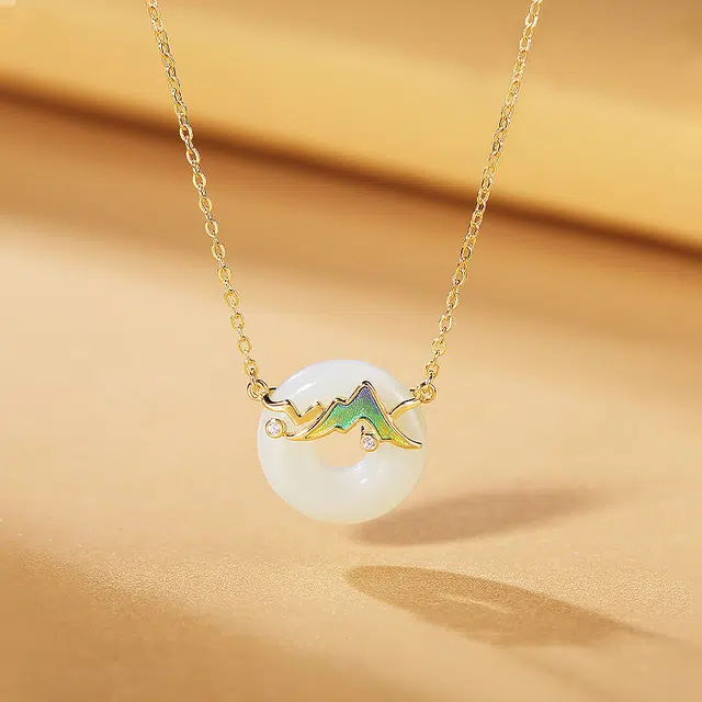 醉倾城 千里江山 新中式国风 和田玉 项链 女款 青白玉