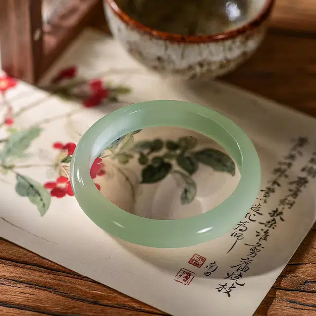 醉倾城 青提啵啵 清茶好运 新中式国潮风雅精致轻奢小众古风简约优雅日常百搭轻奢高级感 玉髓 手镯 女款