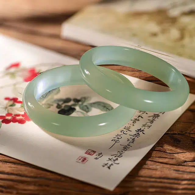 醉倾城 青提啵啵 清茶好运 新中式国潮风雅精致轻奢小众古风简约优雅日常百搭轻奢高级感 玉髓 手镯 女款