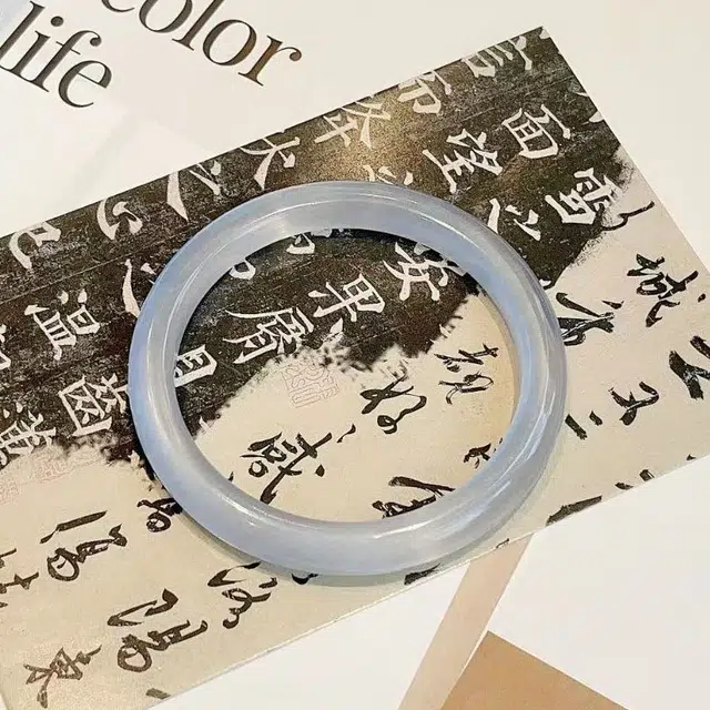 中兆珠宝 清透一步一响 精致清新古典优雅冷淡风新中式复古温柔气质设计感手饰 猫眼石 玉石手镯 女款