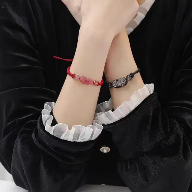 中兆珠宝 貔貅 新中式国潮风简约百搭 轻奢雅韵气质显白高级感 本命年聚财纳福瑞兽转运珠编织手绳 水晶 玉石手链 男女同款情侣款