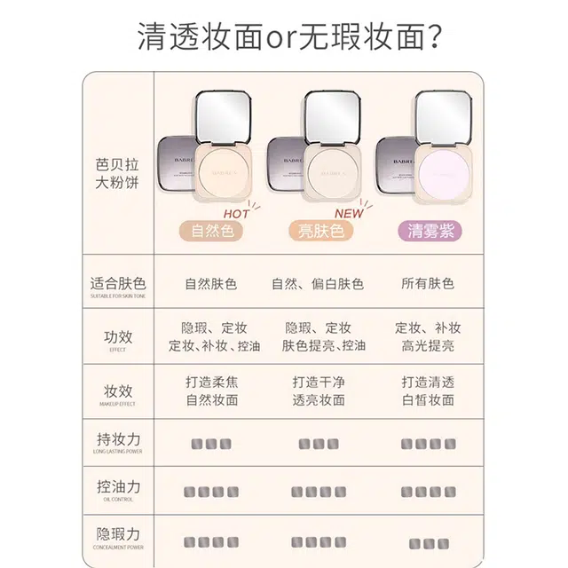 芭贝拉 绒雾定焦粉饼 控油防水彩妆修饰肤色定妆