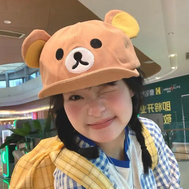 可爱小棕熊主题帽饰 尚先生 草帽可爱小棕熊卡通刺绣大头围显脸小春夏户外运动遮阳防晒帽 优质棉质 鸭舌帽 男女同款情侣款