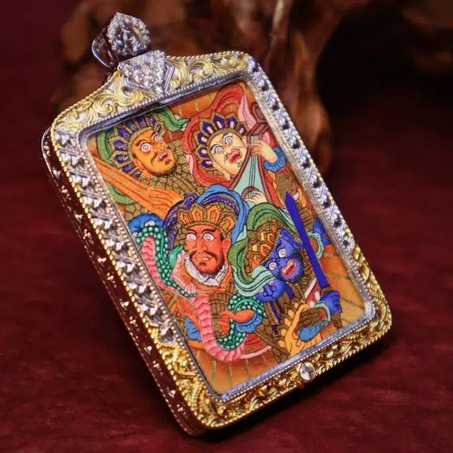 【八方来财挡不住】 玉临门 福录吉样    平安喜乐平步青云    飞黄腾达唐卡复古民族风手工绳#好运 合金 项链 男女同款情侣款