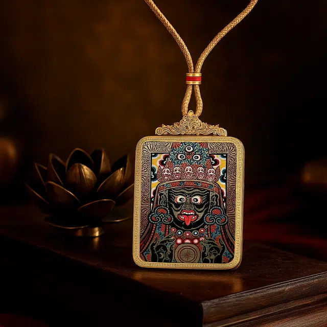 【百无禁忌百财来】 玉临门 国风扎基拉姆前世今生唐卡藏式女财神吊坠 藏传佛教护身符能量加持 一鸣惊人#好运  合金 项链 男女同款情侣款